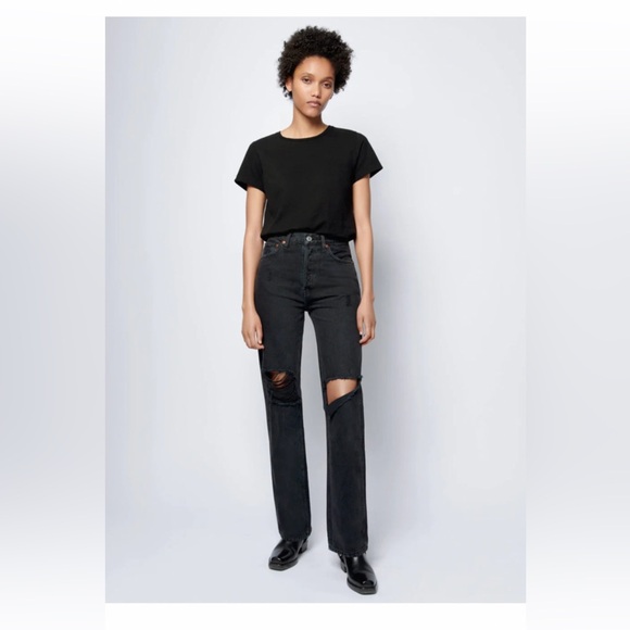 NWT RE/DONE size 32 black high rise jeans - Picture 1 of 12